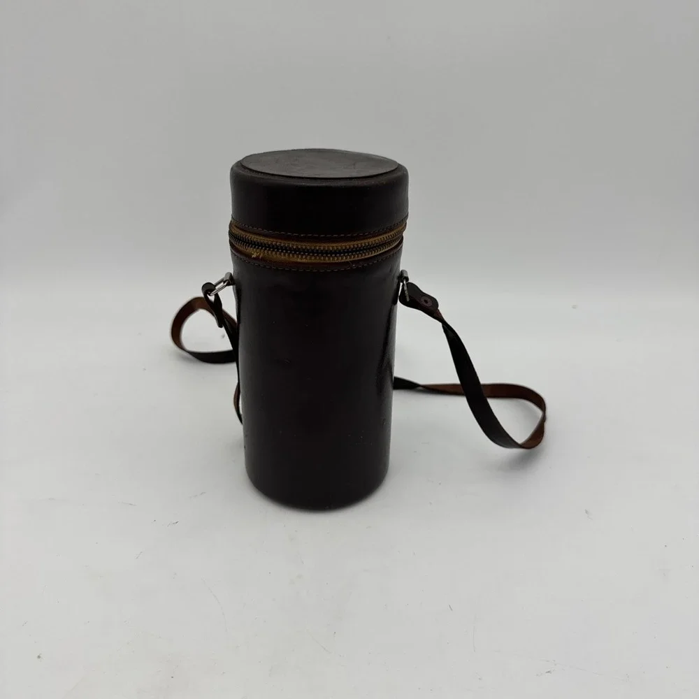 Unbranded Brown Leather Hard Lens Case 3.5 X 7